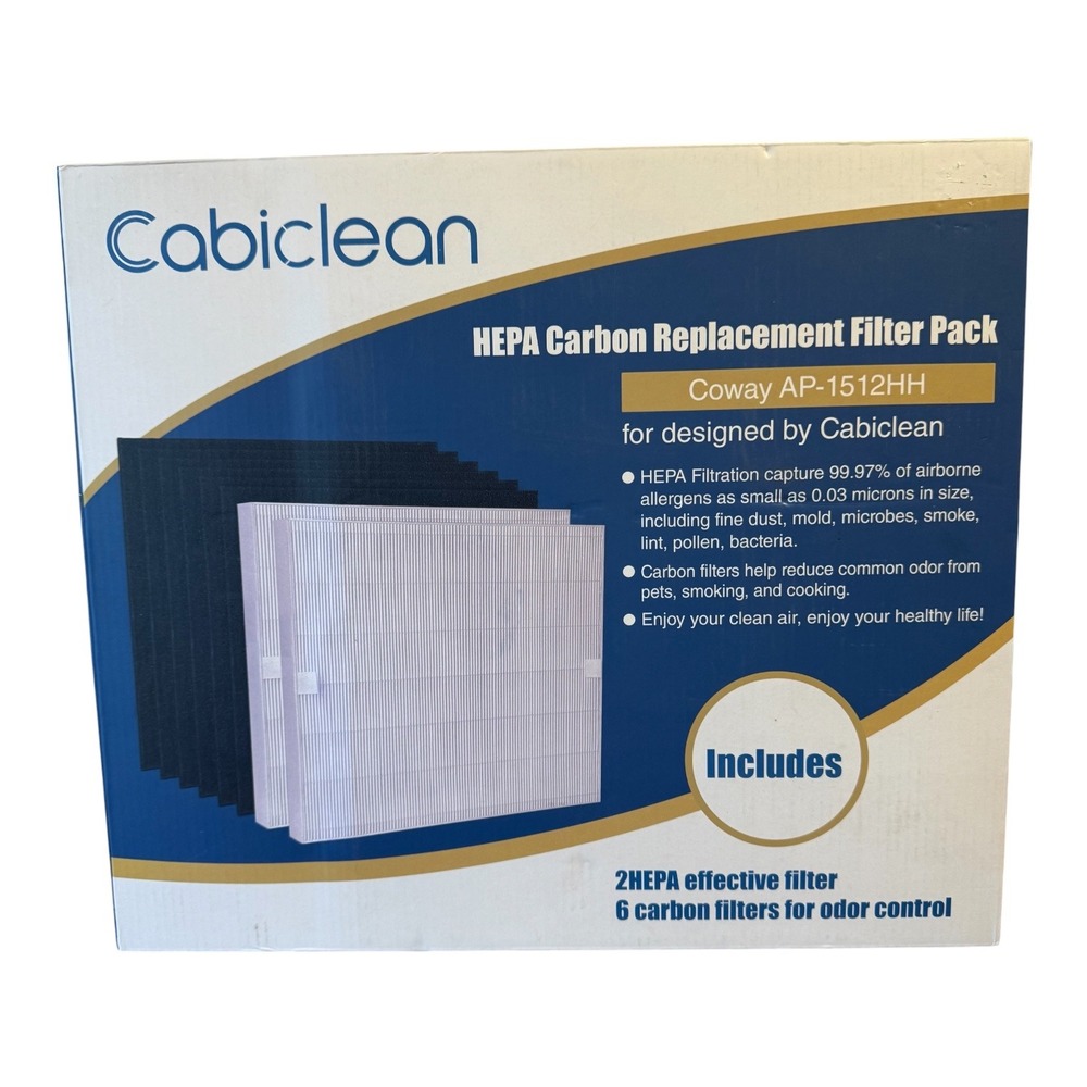 Cabiclean HEPA Carbon Replacement Filter Pack Coway AP-1512HH 2 HEPA 6 Carbon